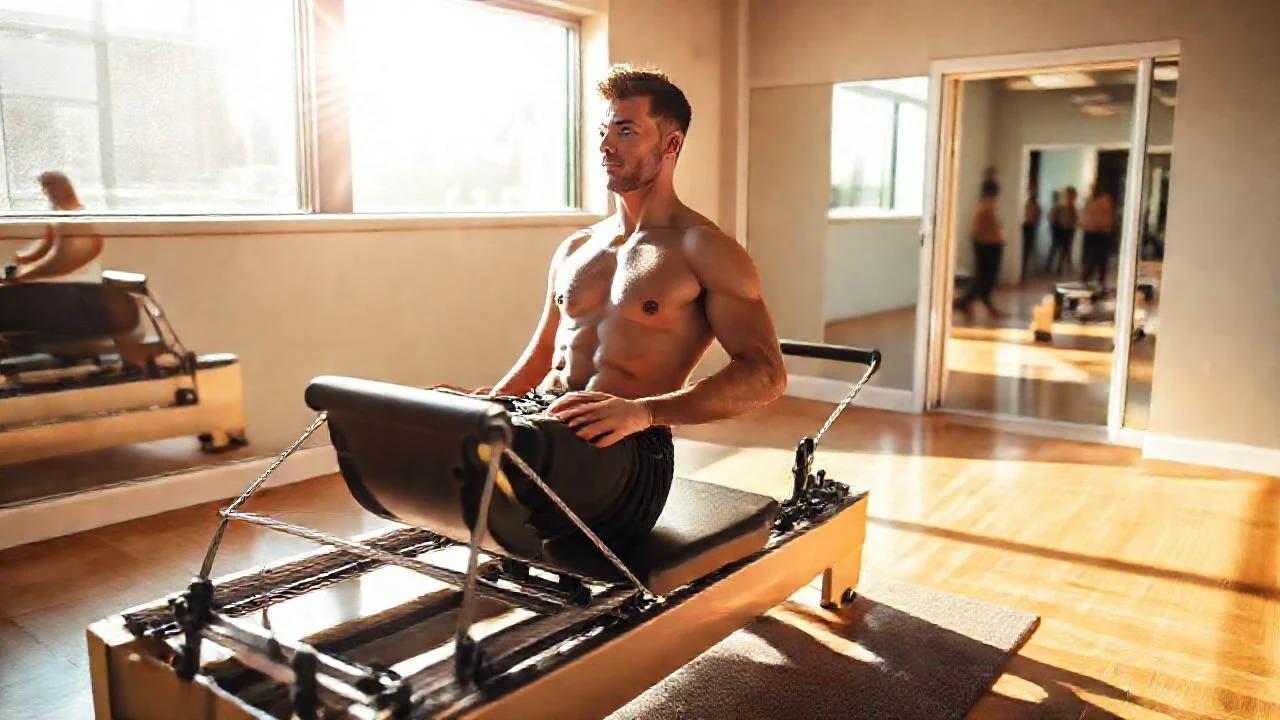 Luz cálida ilumina un gimnasio concentrado