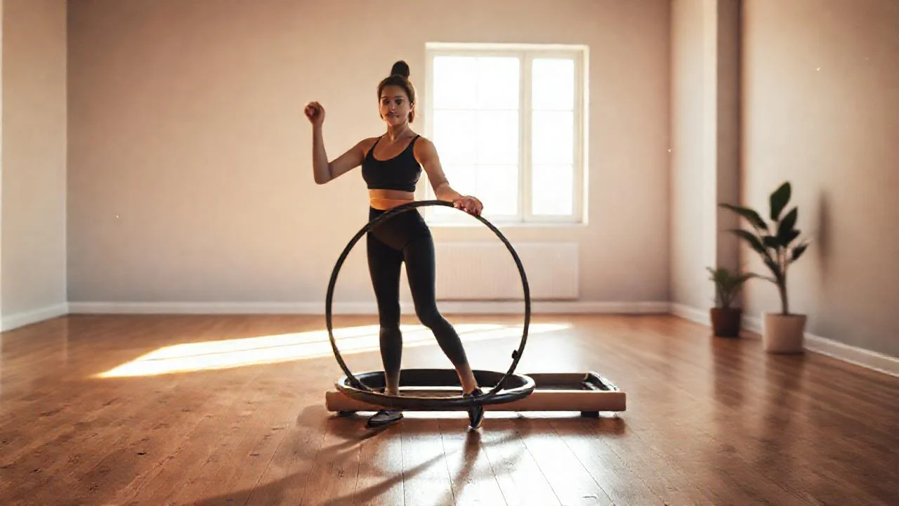 Luz cálida ilumina una figura en ejercicio