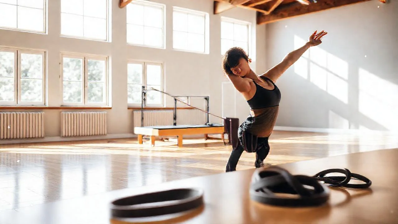 Pilates en un estudio luminoso y sereno