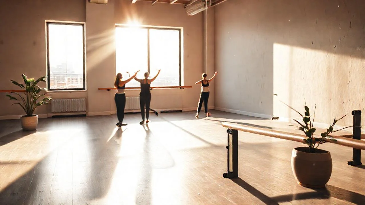 Estudio de danza bañado en luz