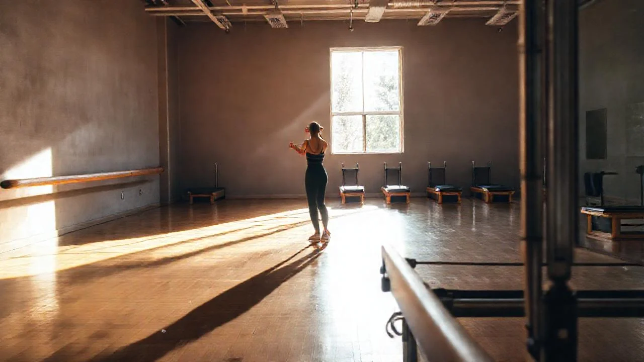 Luz natural ilumina un gimnasio tranquilo