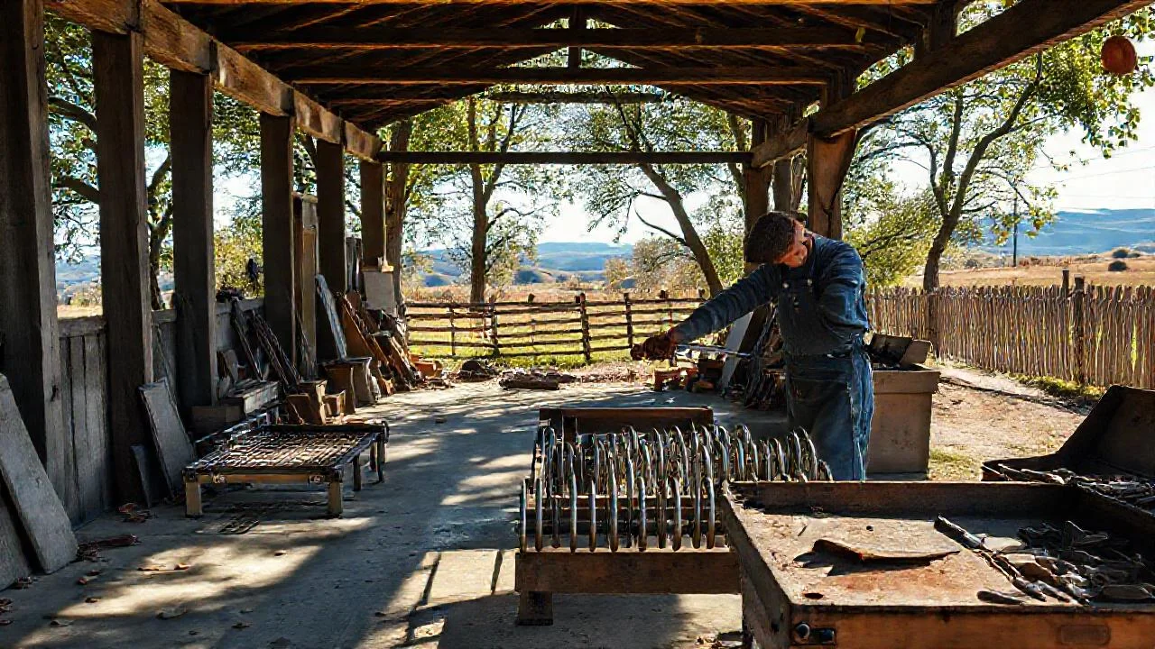 Un taller antiguo, lleno de trabajo