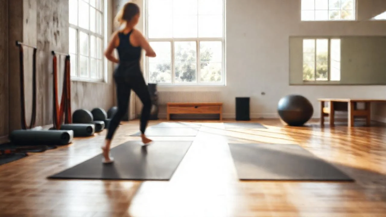 Estudio de pilates luminoso y minimalista