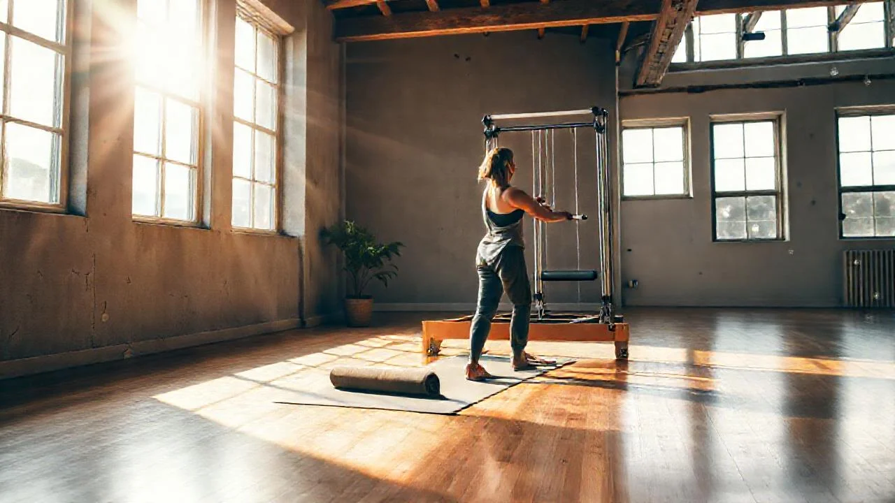 Estudio de yoga luminoso y tranquilo