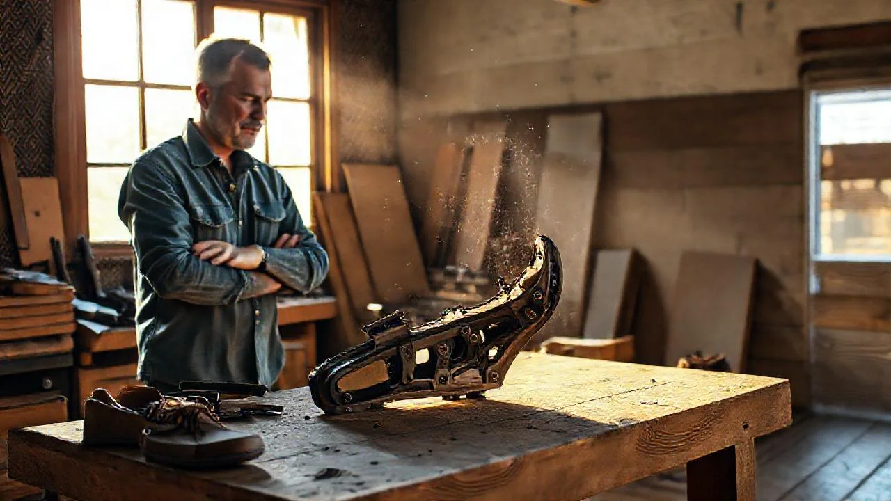 Un artesano trabaja concentrado en su taller