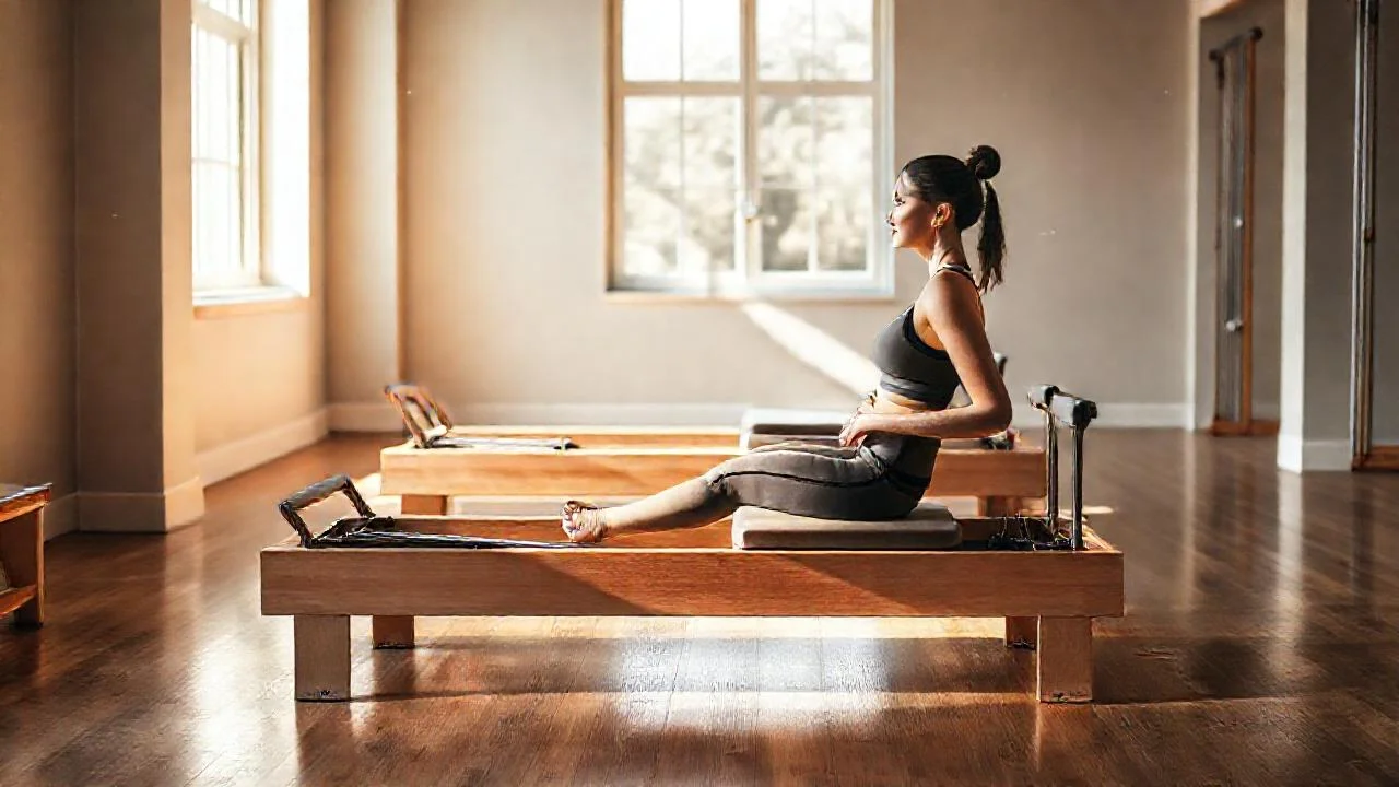 Pilates en un estudio sereno y luminoso