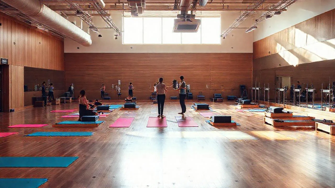 Gimnasio luminoso y funcional refleja actividad