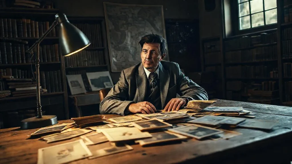 Un hombre reflexiona en un estudio antiguo