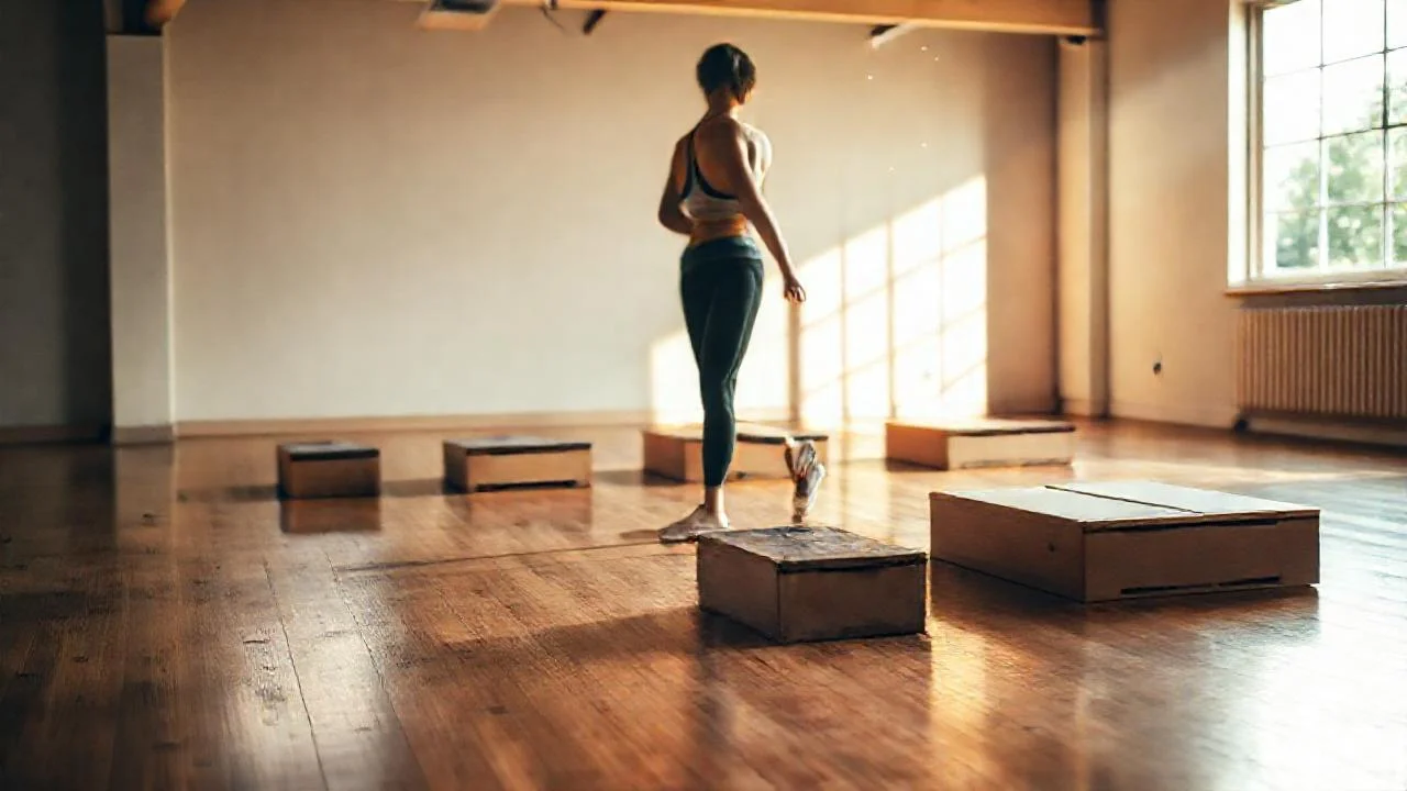 Pilates en estudio, luz suave y enfocada