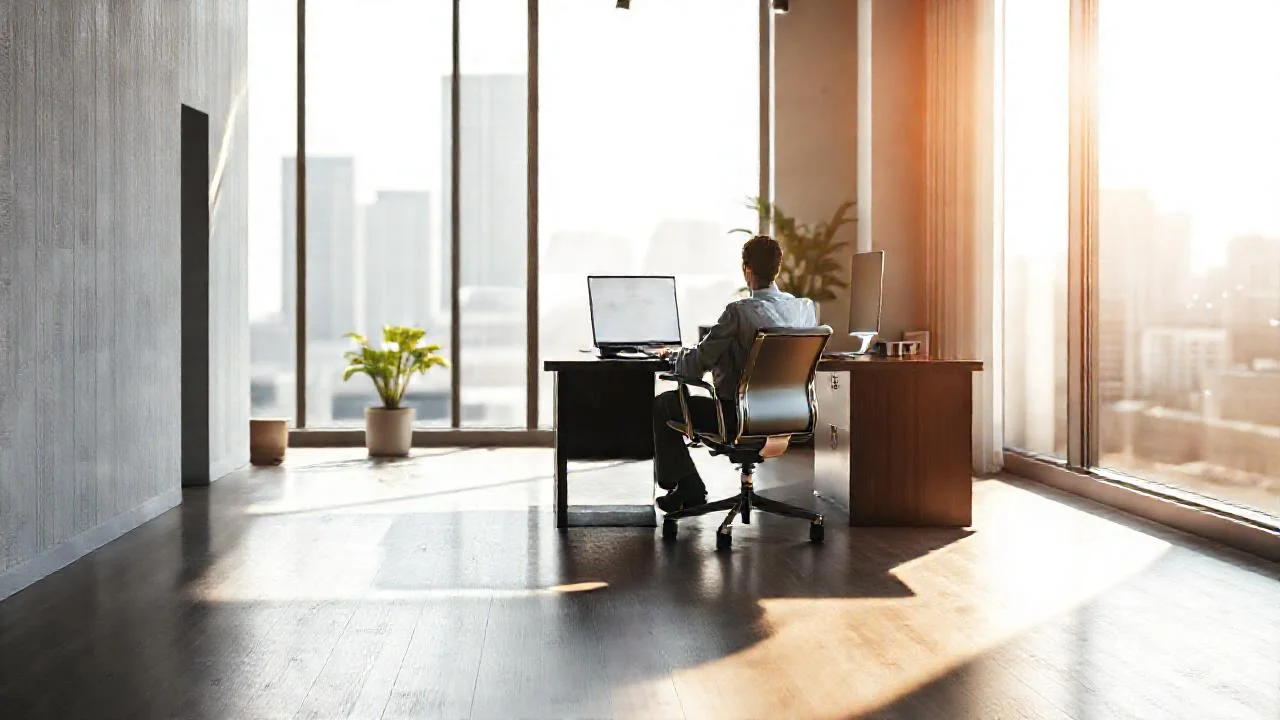 Un espacio de oficina tranquilo y moderno