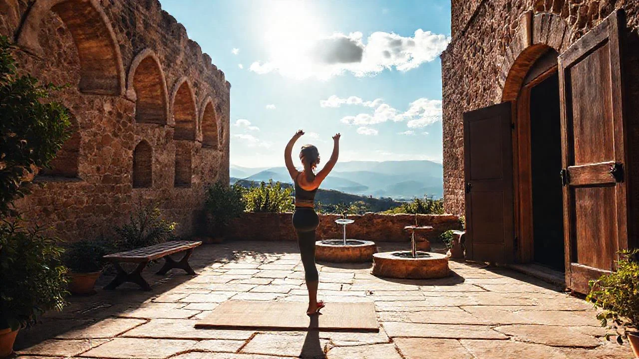 Sol en un patio sereno y tranquilo