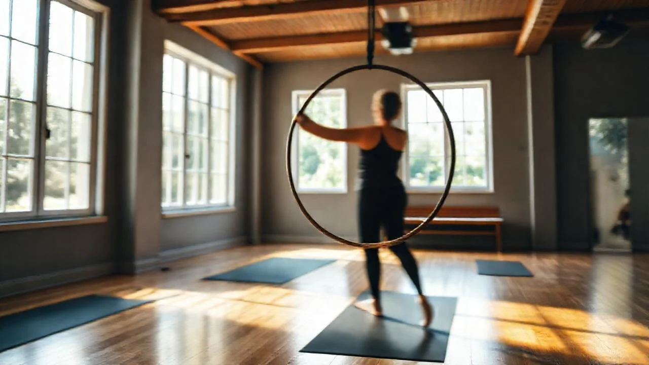 Espacio tranquilo, luz natural y yoga