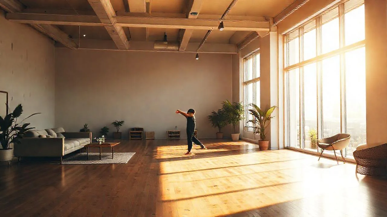 Luz natural ilumina un estudio tranquilo