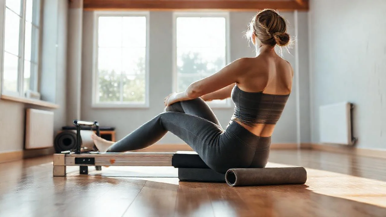 Luz suave ilumina una sesión pilates