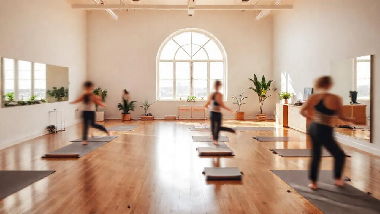 Estudio de pilates luminoso y tranquilo