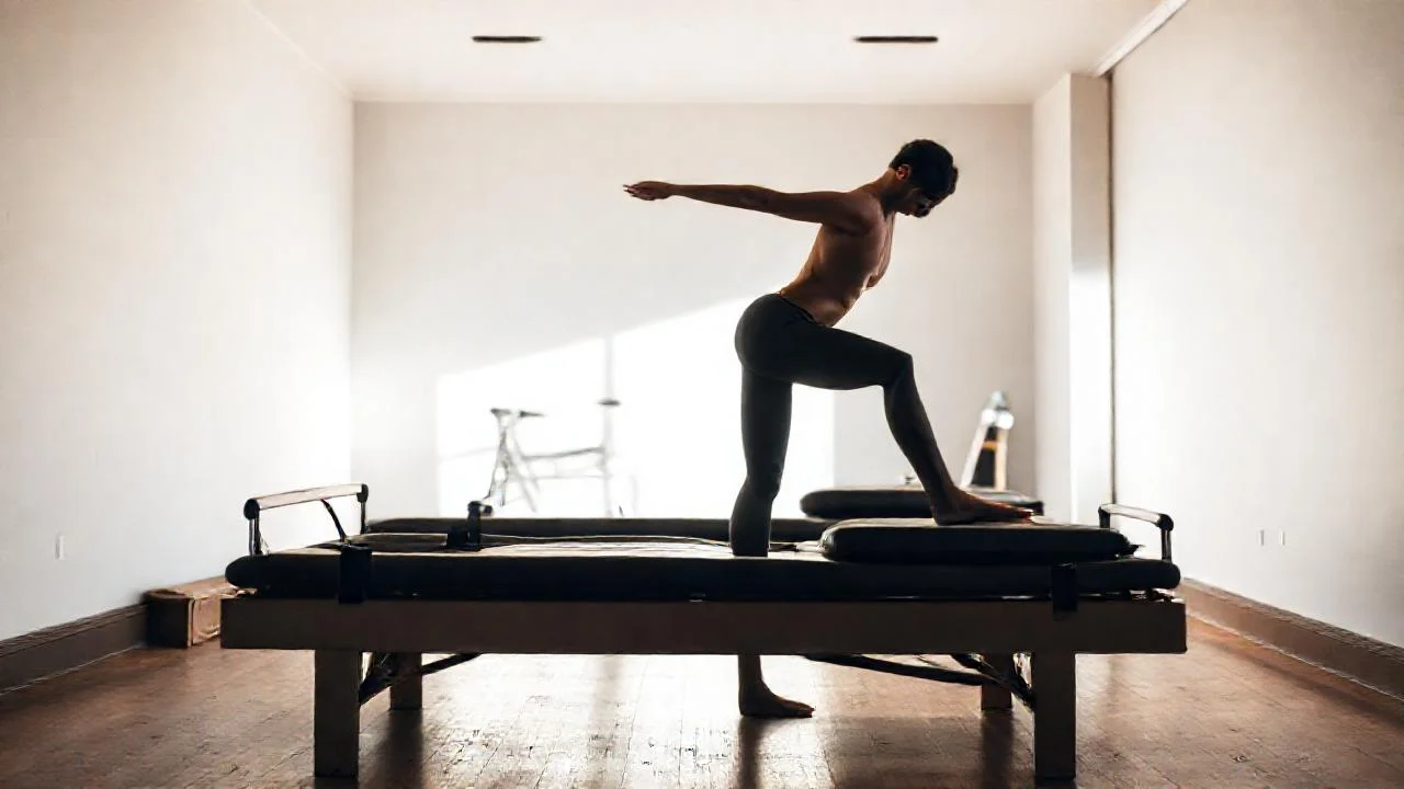 Estudio sereno, figura enfocada y tranquila