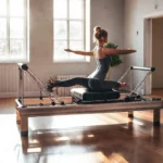 Luz suave ilumina el estudio pilates