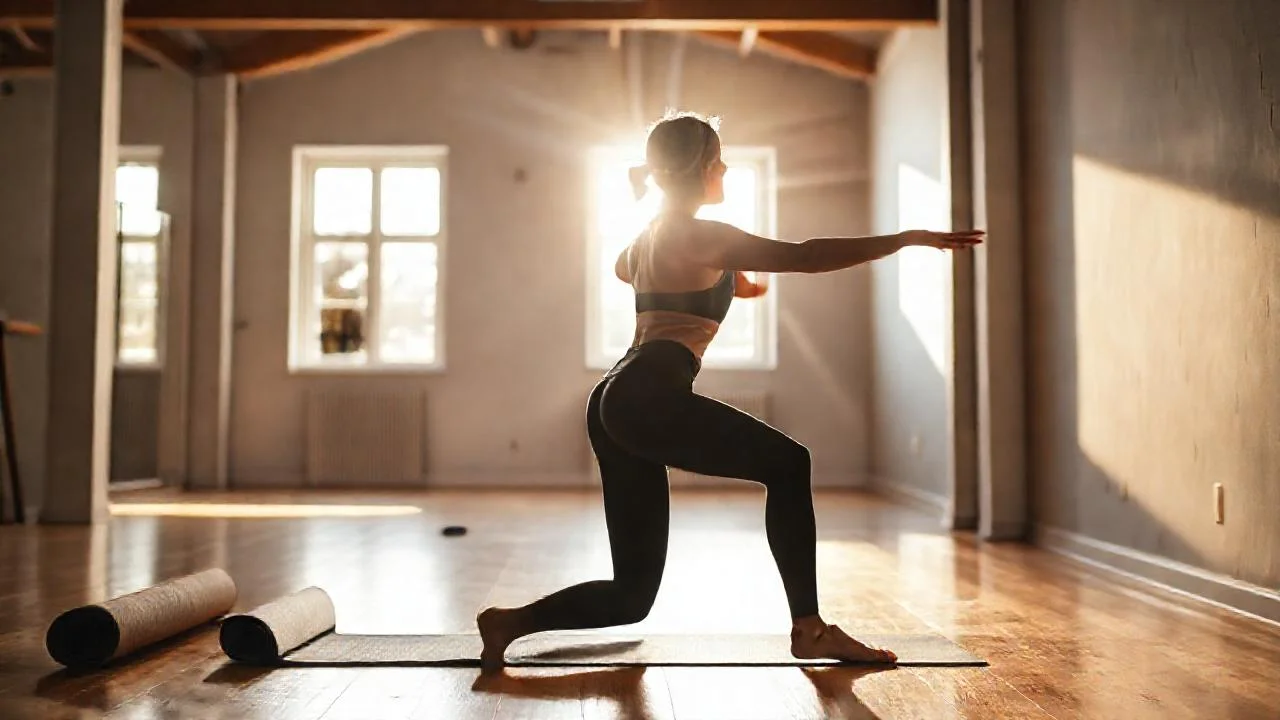 Sol cálido ilumina una mujer en calma