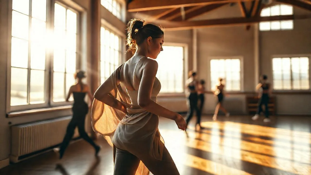 Estudio iluminado, danza tranquila y serena