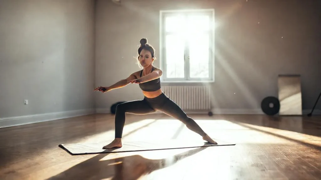 Mujer en movimiento, luz natural y calma