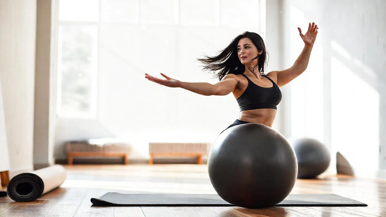 Mujer se ejercita en luz natural