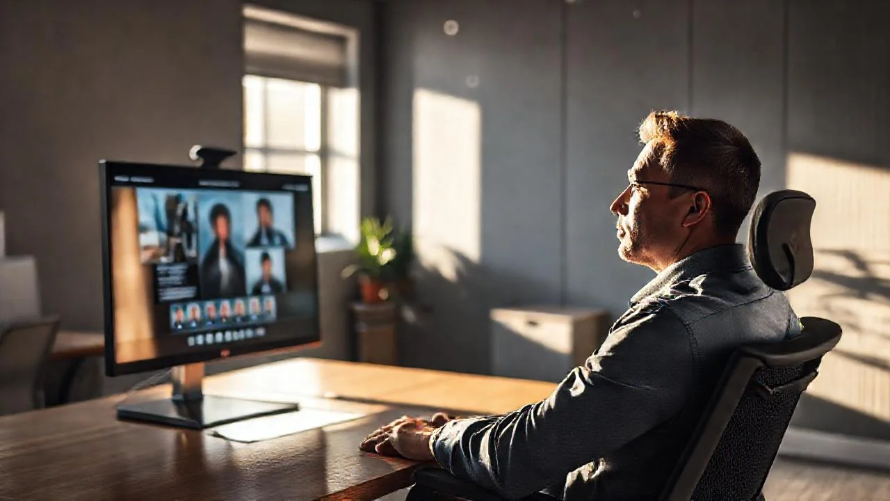 Concentración profesional en un espacio suave