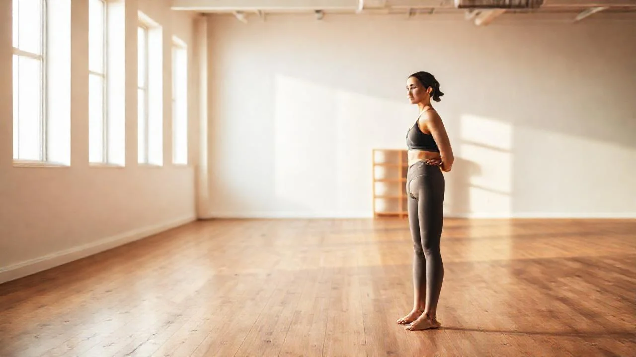 Mujer tranquila en luz natural suave