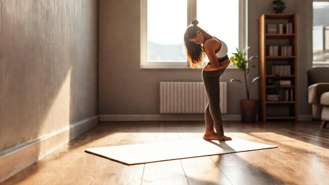 Luz suave ilumina yoga silenciosa