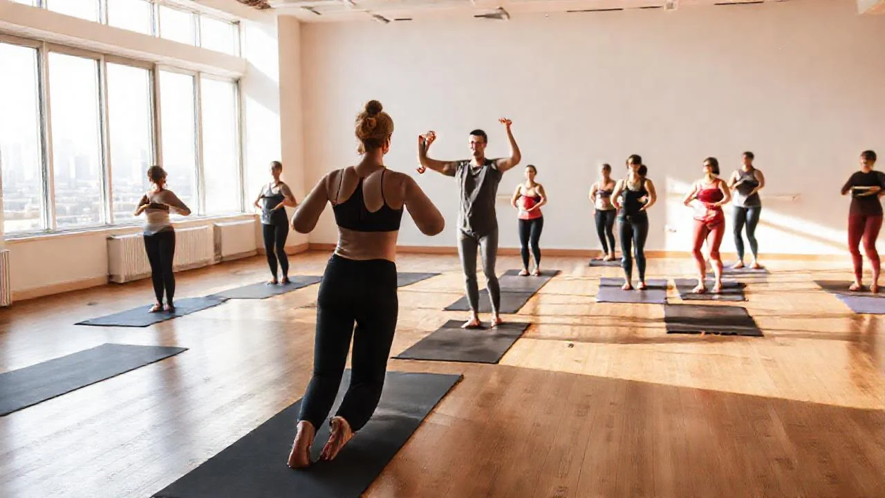 Estudio de yoga luminoso y sereno