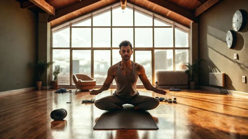 Estudio yogui tranquilo y realista