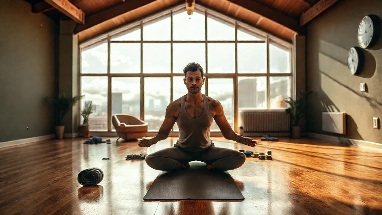 Estudio yogui tranquilo y realista