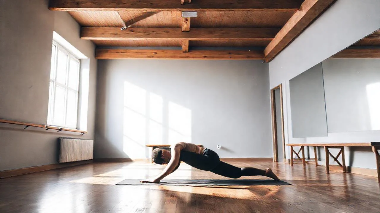 Luz y yoga crean espacio sereno