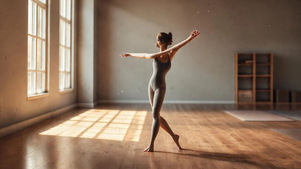 Mujer en yoga, luz suave y calma