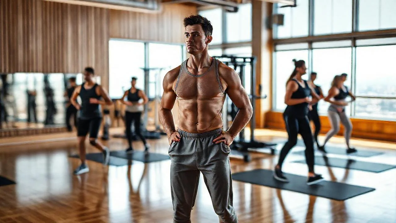 Entrenamiento intenso en gimnasio moderno