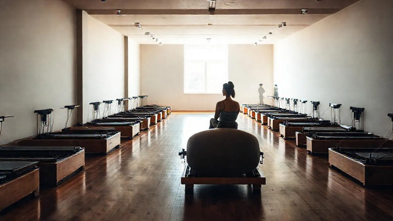 Estudio de pilates, luz natural suave