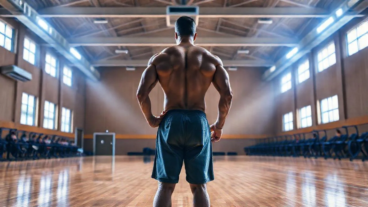 Un gimnasio deportivo, iluminado y potente