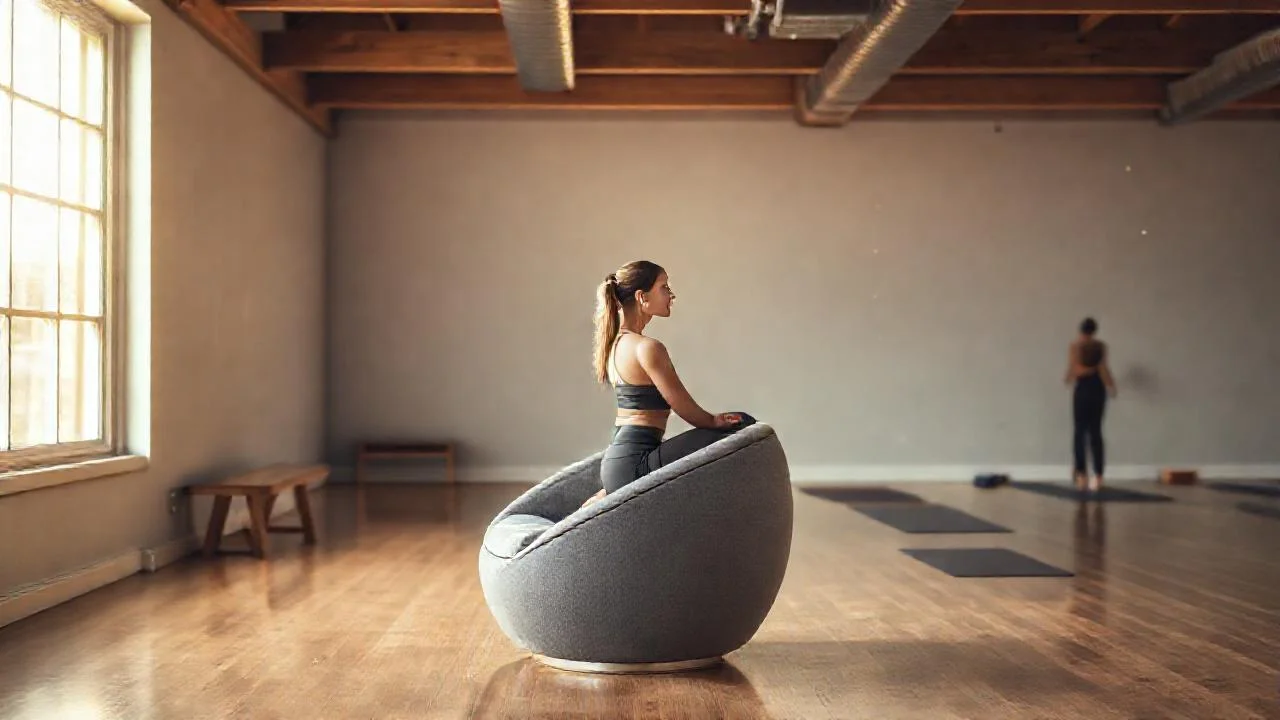 Luz cálida ilumina una figura en yoga